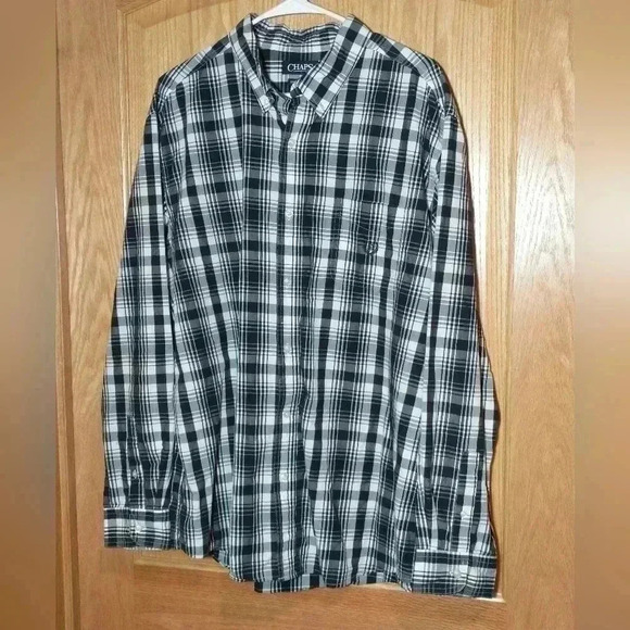 Chaps black and white long sleeve button down shirt size XXL - Picture 1 of 4